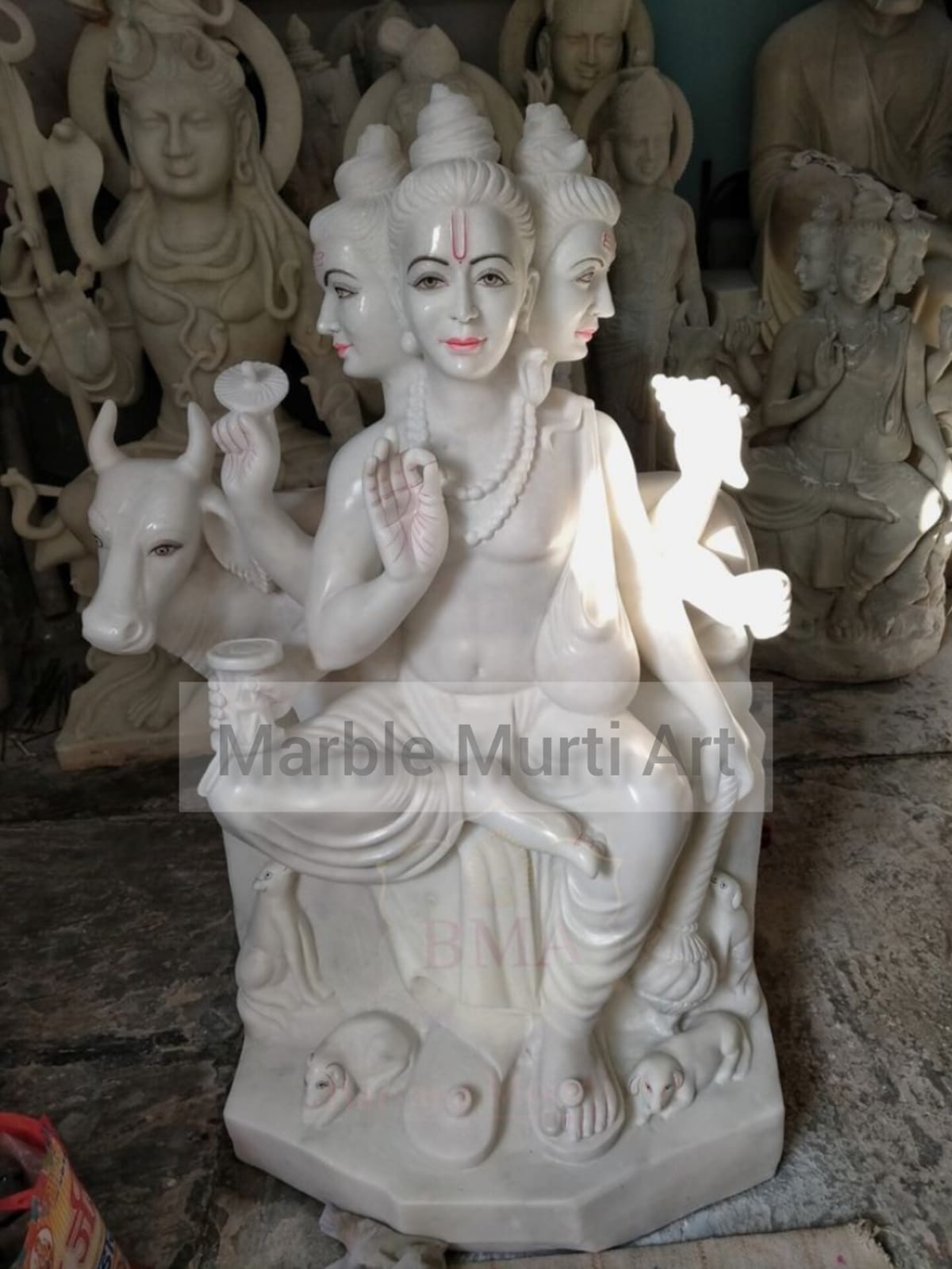 Marble Dattatreya Statue